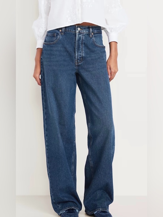 Old Navy Denim - Old Navy The Slouchy Wide-Leg Mid-Rise Jeans Size 12 Petite